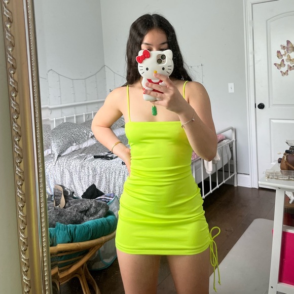 Forever 21 | Dresses | Neon Green Body Con Dress | Poshmark